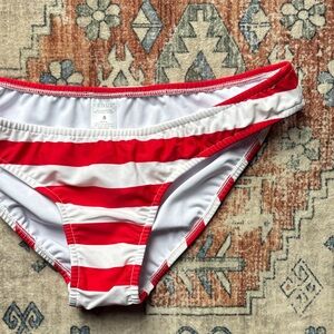 VENUS Bold Red and White Striped Bikini Bottom